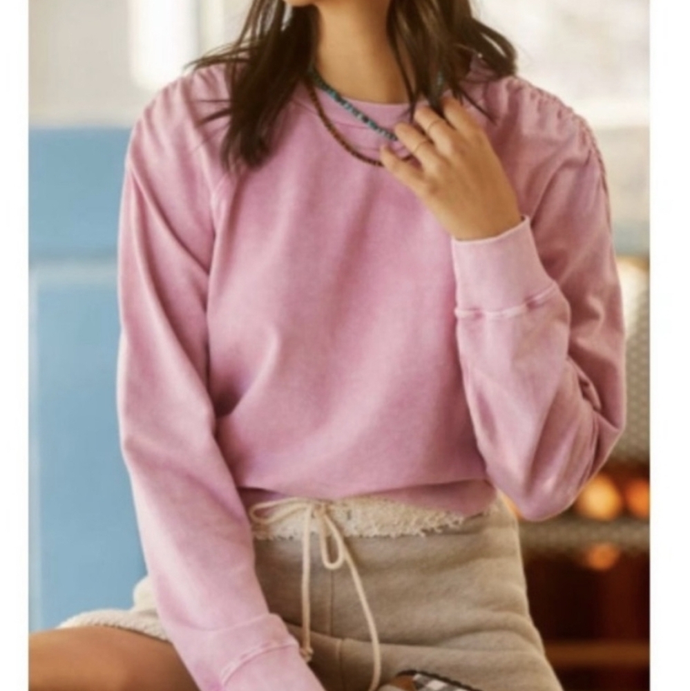 {}T.LA Vintage Dyed rouched sweatshirt S Athletic Pullover Anthro Loungewear Top